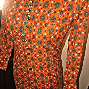 AUTHENTIC 70S PINSTRIPE FLORAL DRESS